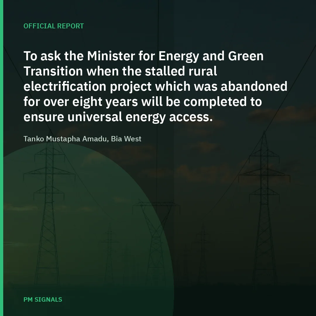 Share card of the Official Report quote from Tanko Mustapha Amadu, Bia West